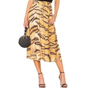 Hofmann Copenhagen Belle Drawstring Tiger Print Midi Skirt Casual Work Small